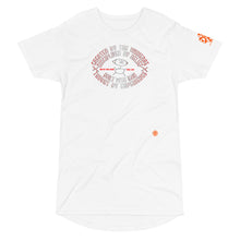 Load image into Gallery viewer, Created Disciplined Experienced motivational shirt Long Body Urban Tee with logo on side