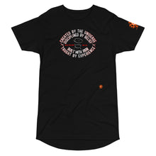 Load image into Gallery viewer, Created Disciplined Experienced motivational shirt Long Body Urban Tee with logo on side