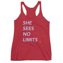 Load image into Gallery viewer, She Sees No Limits rule breaker Women&#39;s Racerback Tank