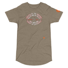 Load image into Gallery viewer, Created Disciplined Experienced motivational shirt Long Body Urban Tee with logo on side